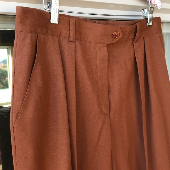 Vintage Escada gabardine dress slacks, pleated, 42/12 - Picture 3 of 6